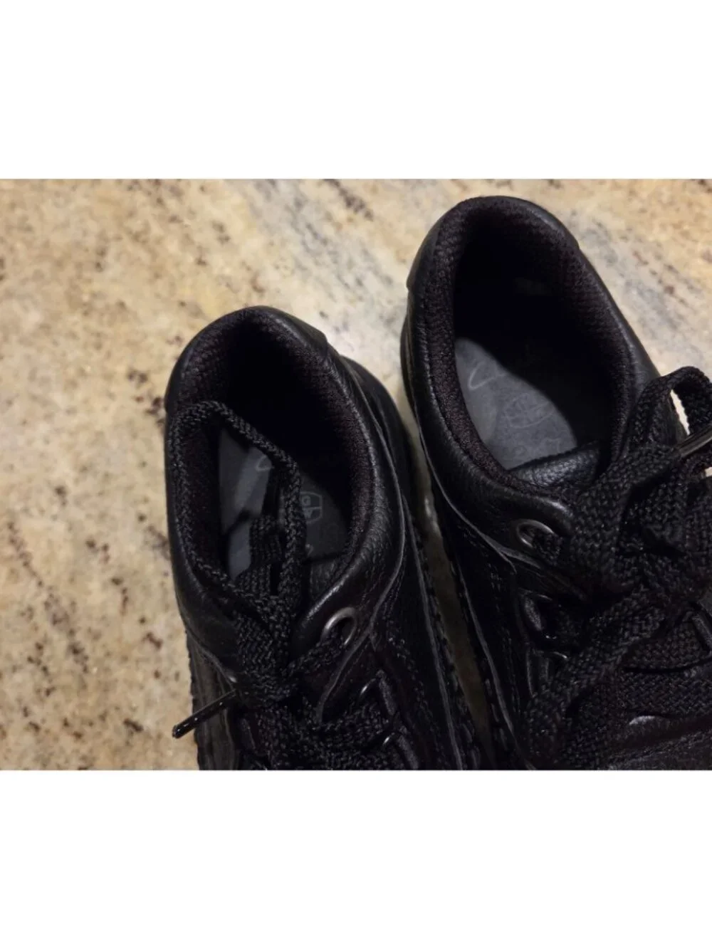 Clarks Kids Caribou Lace up Oxford Black Leather Children Size 11 Comfort Shoe